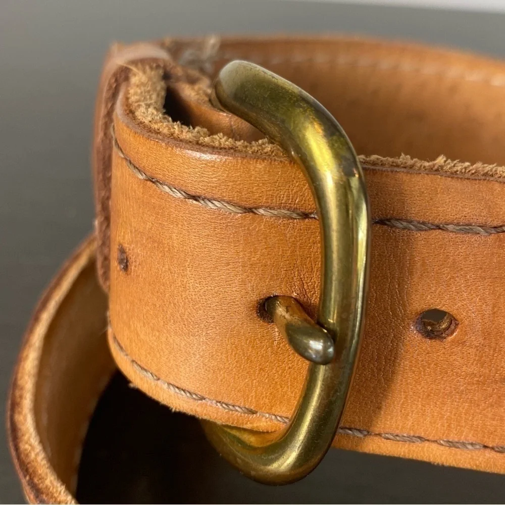 Vintage Brown Leather Handmade Tooled Western/Southwestern Belt